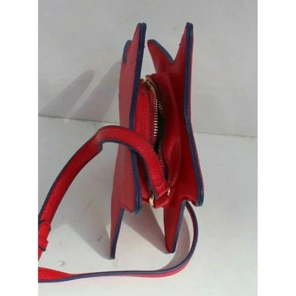 Vintage NOS Retro Red Leather Star Patriotic Crossbody Purse - Picture 3 of 4